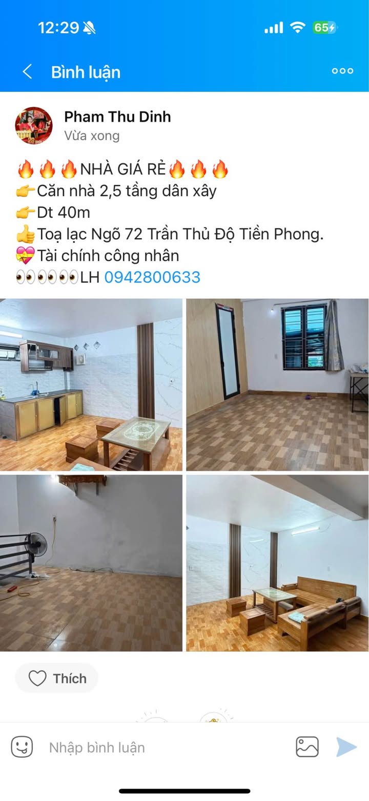 Nhà 2,5 tầng tại Ngõ 72 Trần Thủ Độ, Tiền Phong 40m² - Giá thỏa thuận hấp dẫn!