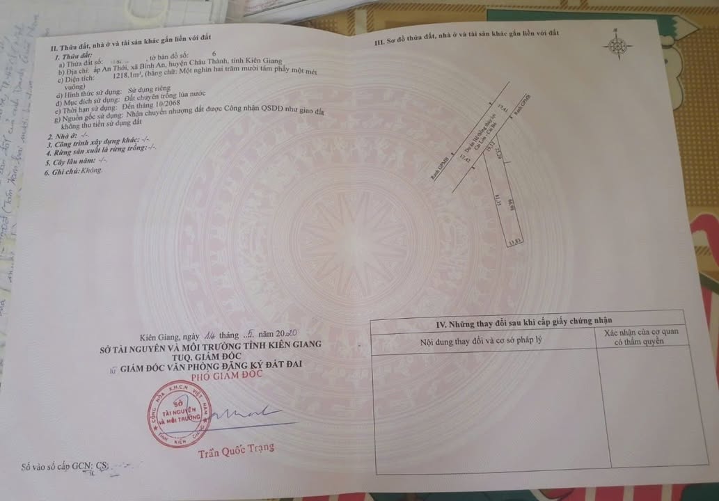 Đất nền 1.2 công tại Ấp An Thới, Châu Thành, An Giang - Giá chỉ 1.5 tỷ VND