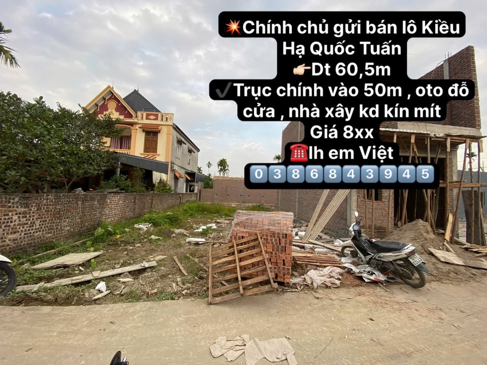 Đất nền Quốc Tuấn, An Dương 60.5m² - Mặt tiền đường lớn, giá tốt!