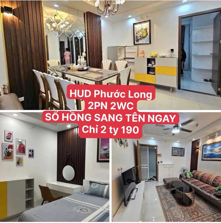 Căn hộ 2PN 2WC CT2 HUD Phước Long 61.5m² giá 2.19 tỷ - Sổ đỏ sang tên ngay!
