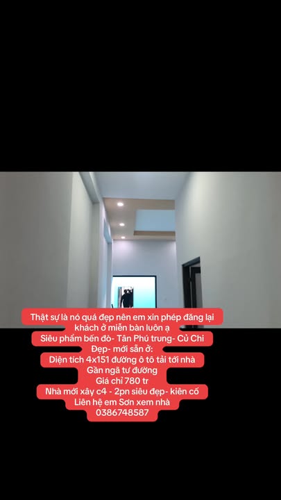 Nhà riêng Tân Phú Trung Củ Chi 604m² giá 780 triệu - Kiến trúc hiện đại, sẵn ở ngay!