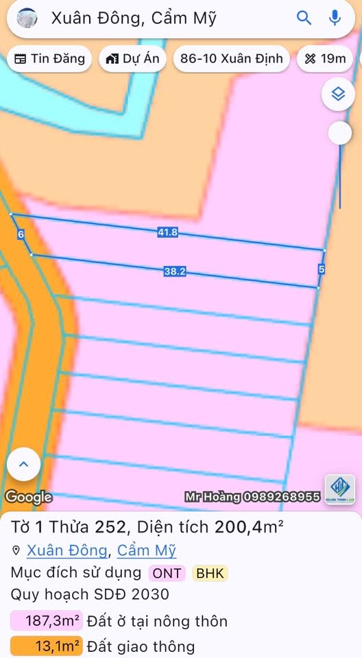 Đất thổ cư Cẩm Mỹ 200m² giá 590 triệu - Cơ hội đầu tư tuyệt vời!