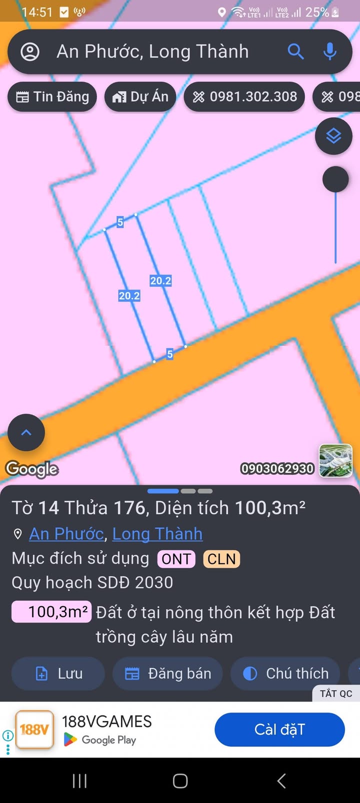 Đất nền Ấp 7, xã An Phước, Long Thành 100m² giá 1.15 tỷ - Sổ đỏ chính chủ