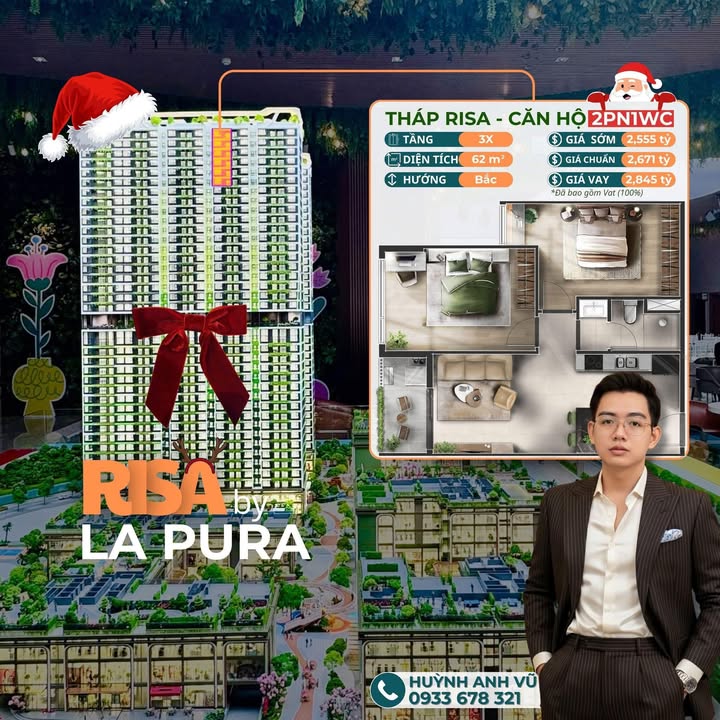 Căn hộ Risa La Pura Thuận An 62m² giá 2,55 tỷ - Cơ hội đầu tư tuyệt vời!