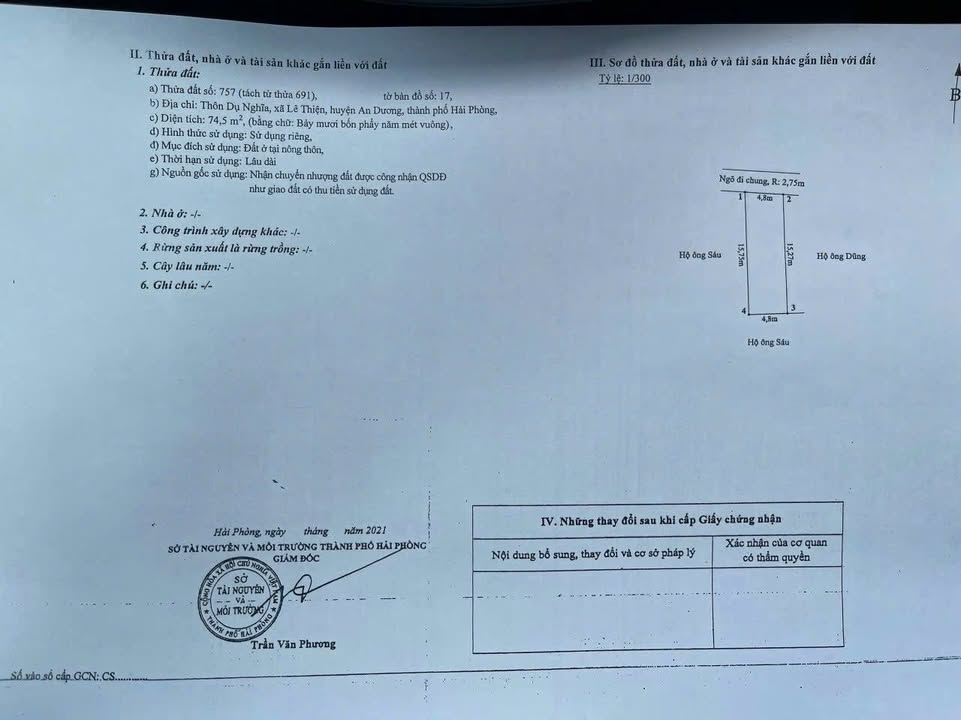 Đất nền Dụ Nghĩa, Lê Thiện 74.5m² giá 800 triệu - Vị trí đẹp, tiện ích xung quanh