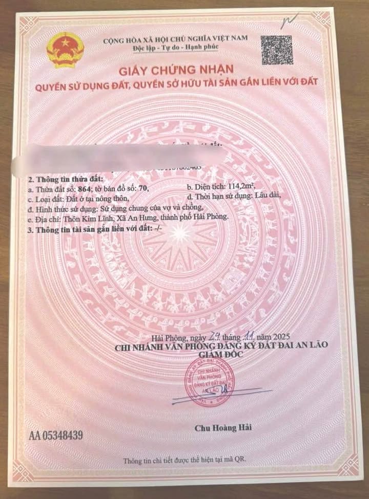 Đất nền Chiến Thắng An Lão 114.2m² giá 1.3 tỷ - Tiềm năng đầu tư vượt trội!