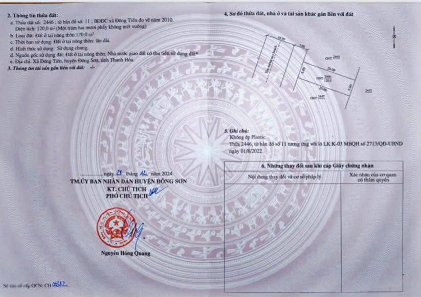 Lô Đất Chính Chủ Phường Đông Tiến - Thanh Hóa 120m² Giá 1.1 Tỷ - Đầu Tư Sinh Lời Cao!