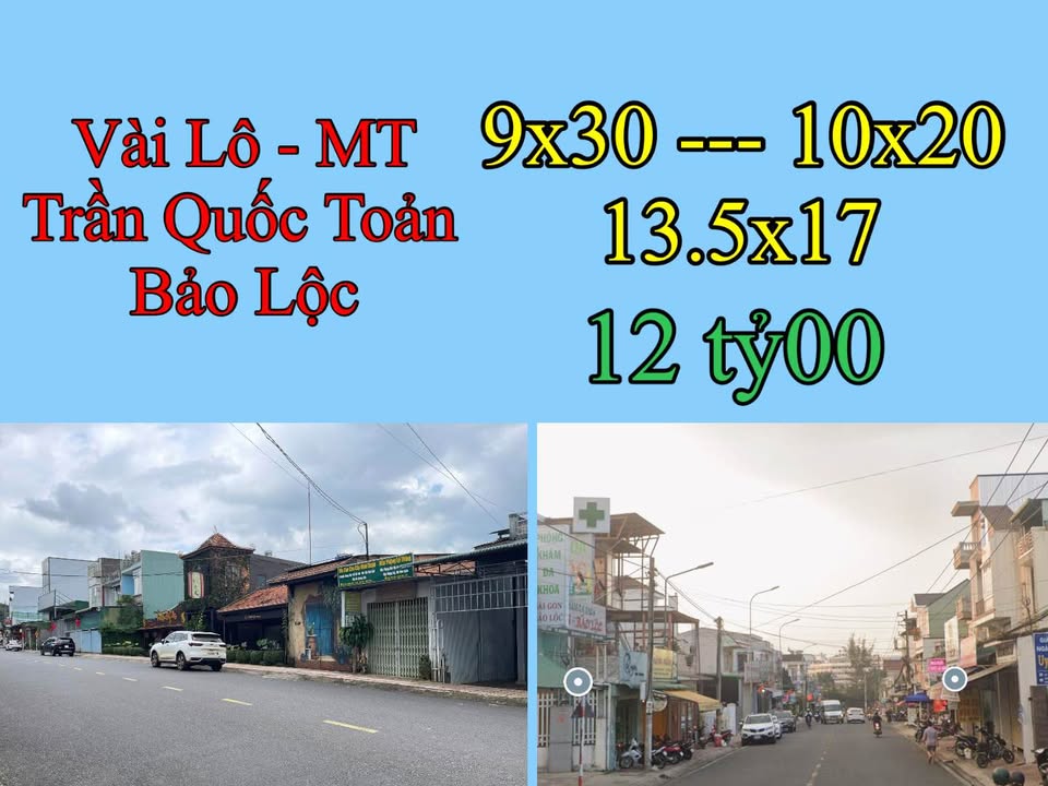 Đất mặt tiền Trần Quốc Toản Bảo Lộc 2790m² giá 10 tỷ - Đầu tư sinh lời ngay!