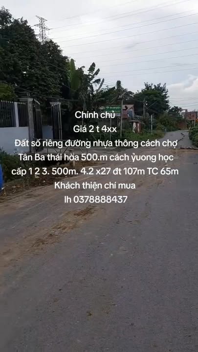 Đất thổ cư chính chủ Thái Hòa, Tân Uyên 107m² giá 2.45 tỷ - Sổ đỏ riêng biệt!