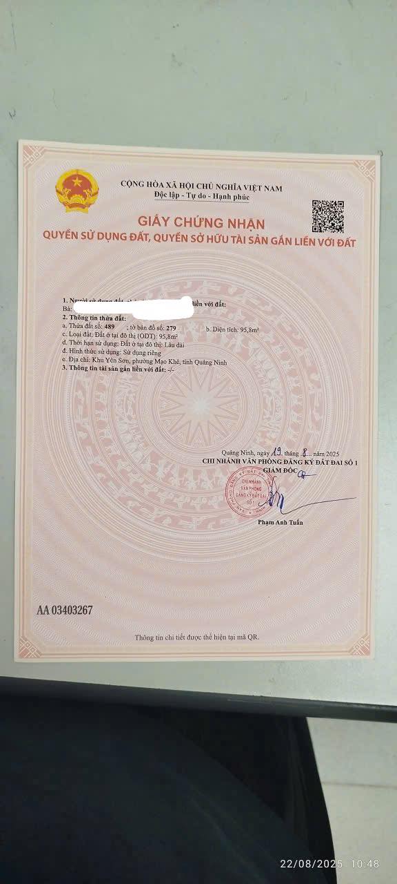 Đất nền Mạo Khê Đông Triều 95.8m² giá chỉ 500 triệu - Cơ hội đầu tư hấp dẫn!