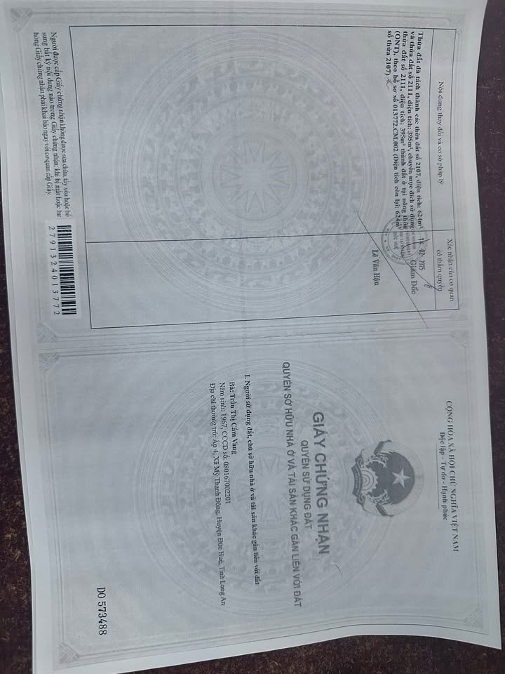 Đất nền 20m² tại Mỹ Thạnh Đông, Tân Châu - Sổ hồng riêng, giá thỏa thuận hấp dẫn!