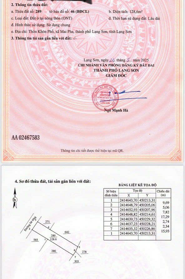 Đất ở Mai Pha Lạng Sơn 128.6m² giá 2.186 tỷ - Sát khu đô thị, đường rộng ô tô tránh nhau!