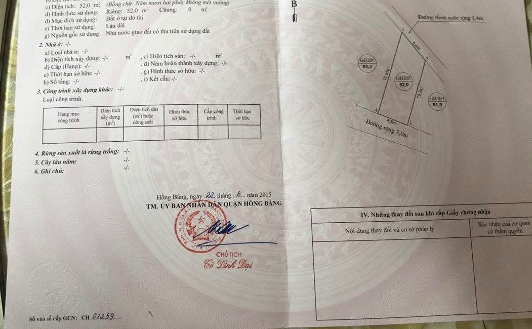 Đất nền Sở Dầu, Hồng Bàng, Hải Phòng 52m² giá 2,8 tỷ - Khu phân lô yên tĩnh, dân cư văn minh!