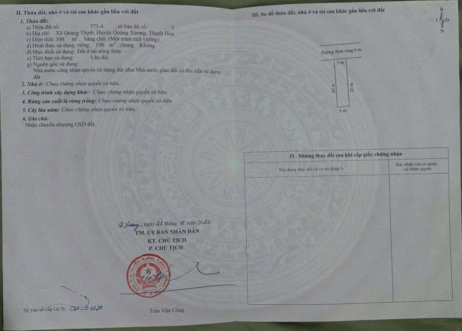 Đất nền phường Quảng Thịnh, Thanh Hóa 100m² chỉ 1.3 tỷ - Đầu tư sinh lời ngay!