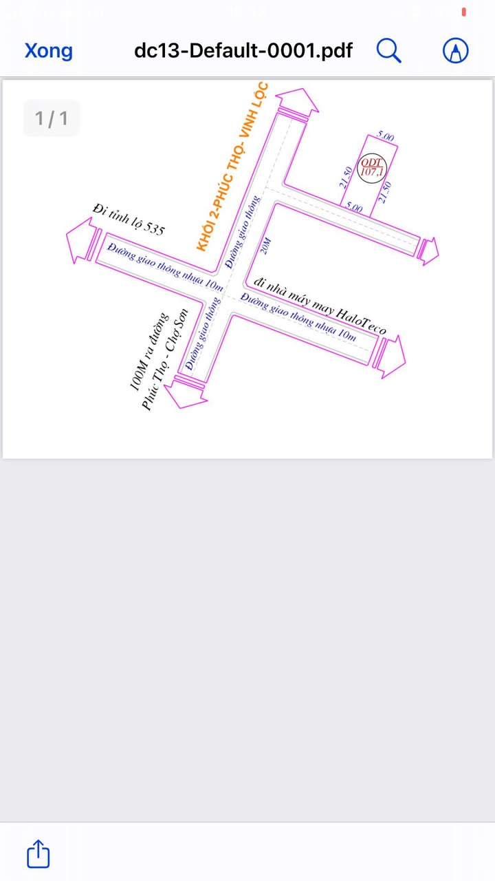 Đất nền Phúc Thọ Nghi Lộc 107m² giá 1 tỷ - Hướng Tây Nam thuận lợi!