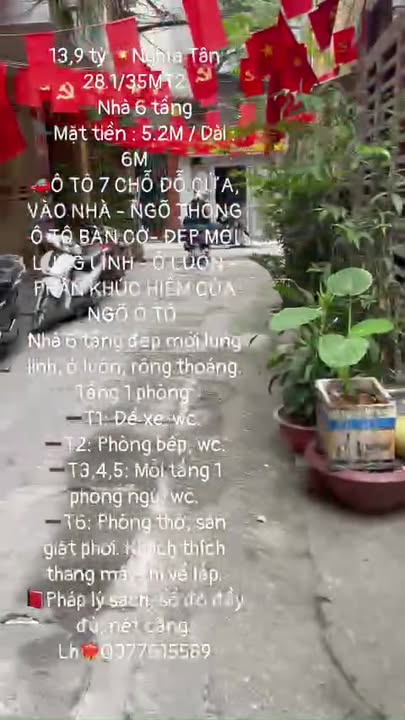 Nhà 6 tầng Nghĩa Tân 28.1m² giá 13.9 tỷ - Ô tô đỗ cửa, vào nhà ngay!