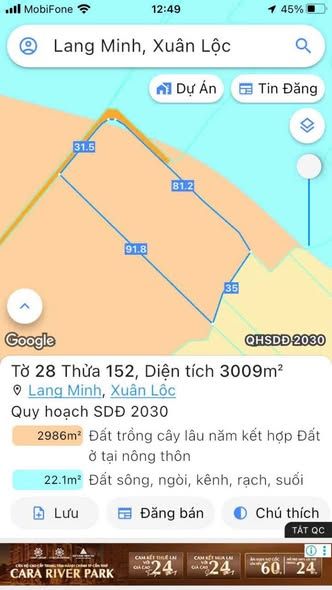 Đất nền Lang Minh Xuân Lộc 360m² giá 1.44 tỷ - Cơ hội đầu tư tuyệt vời!