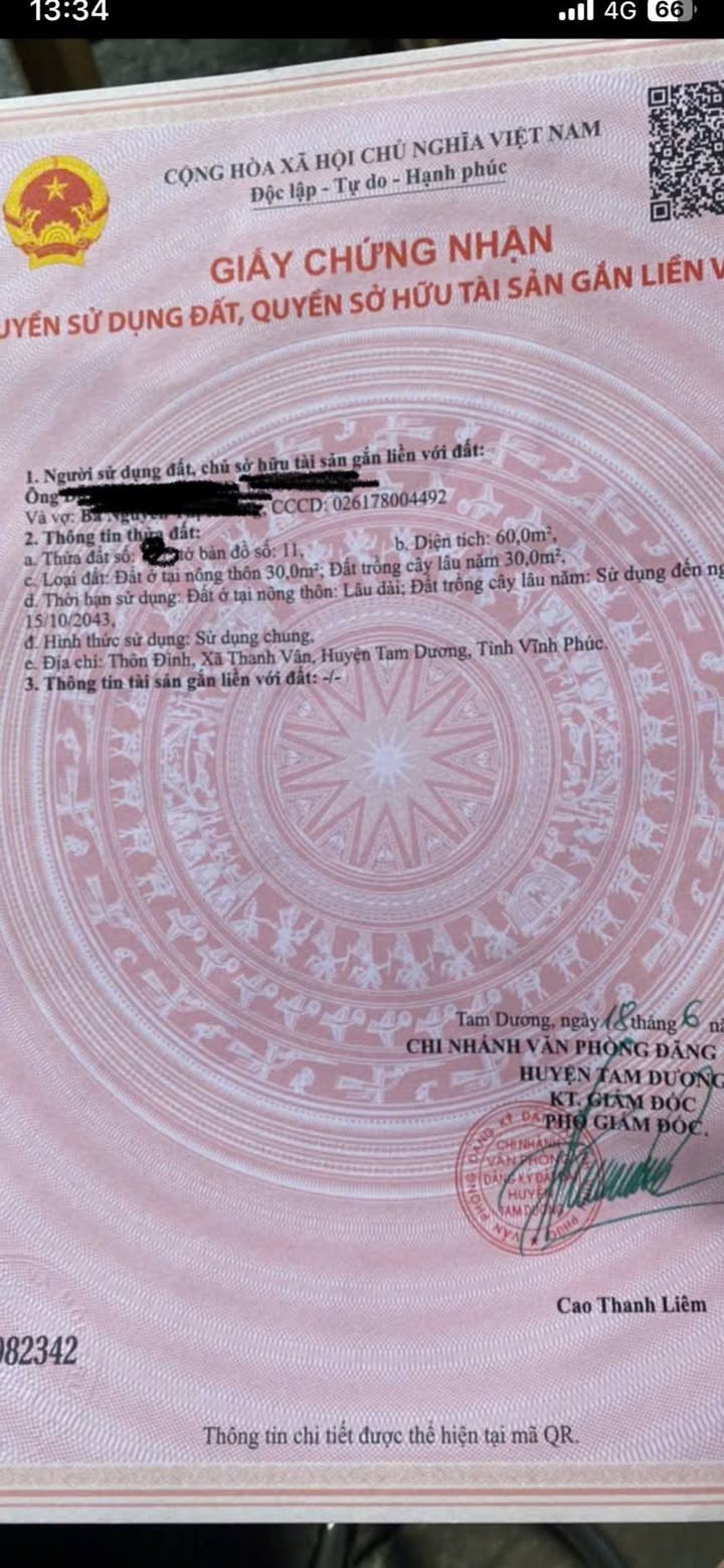 Đất đẹp tại Thanh Vân, Tam Dương, Vĩnh Phúc 60m² giá 390 triệu - Cơ hội đầu tư tuyệt vời!