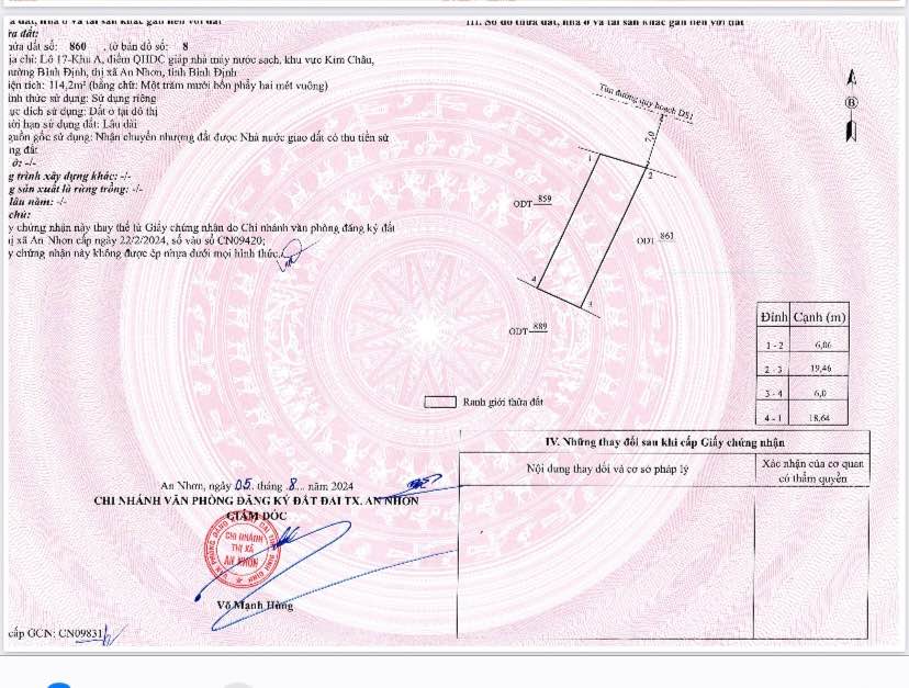 Đất nền An Nhơn, Bình Định 114m² giá 800 triệu - Cơ hội đầu tư tuyệt vời!