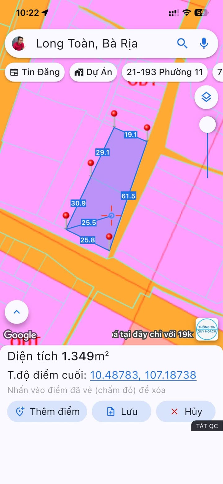 Đất Long Toàn 1349m² giá 19 tỷ - Mặt tiền 60m cực đẹp!