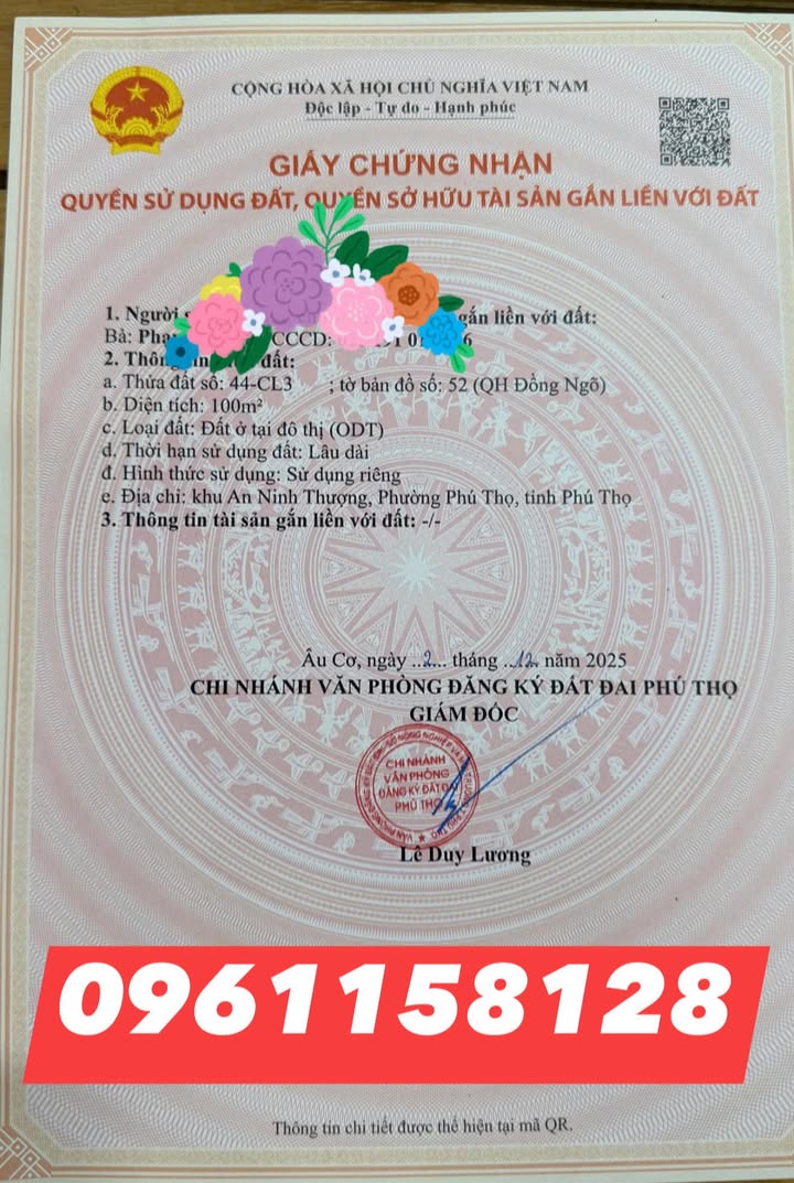 Đất nền khu an ninh Thượng - Phú Thọ 100m² giá 1.5 tỷ - Kết nối thuận tiện!