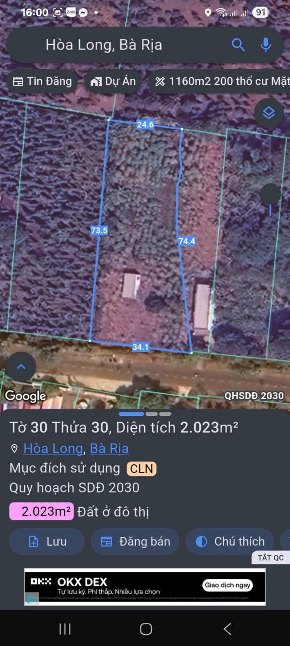 Đất nền mặt tiền 39,8m Hòa Long, Bà Rịa 3000m² giá 12 tỷ - Đầu tư sinh lời ngay!