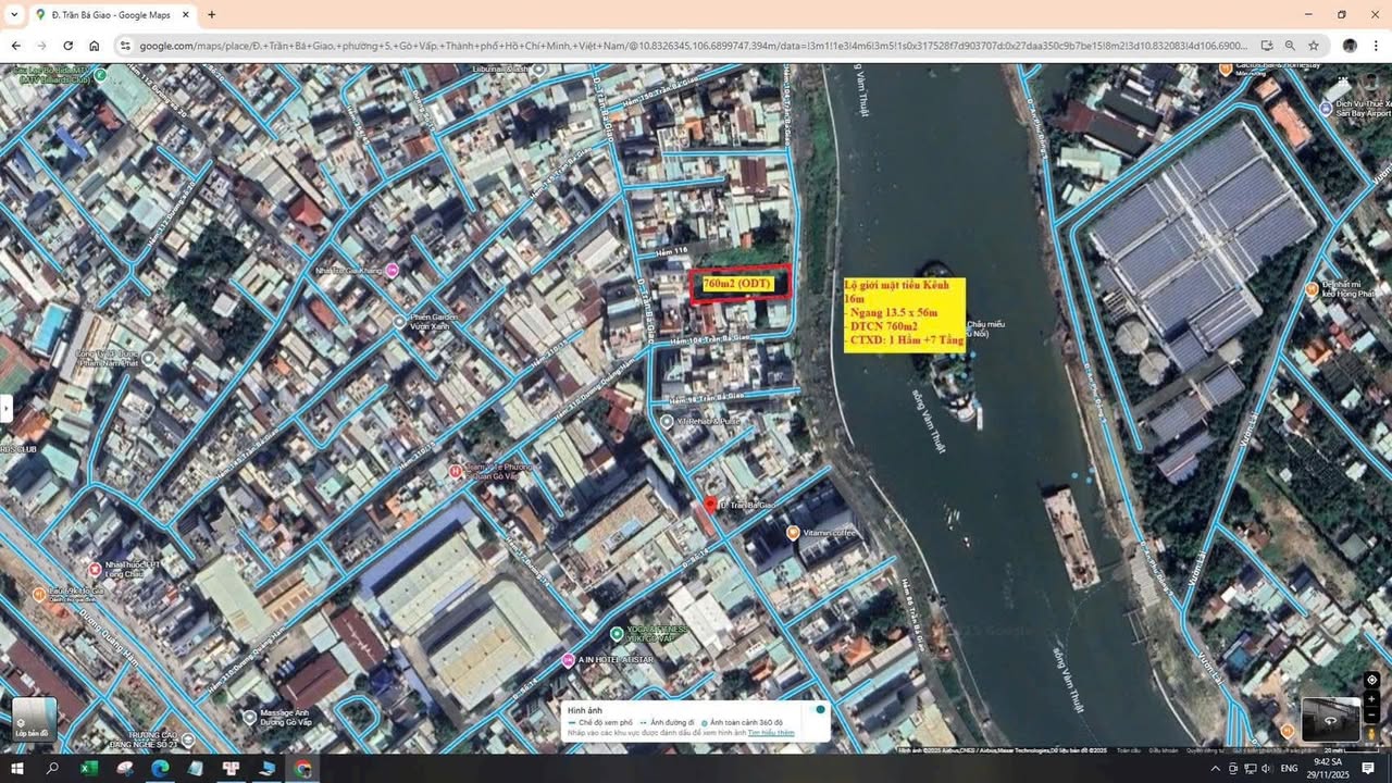 Đất mặt tiền sông Vàm Thuật, Gò Vấp 790m² giá 75 tỷ - Đầu tư sinh lời ngay!