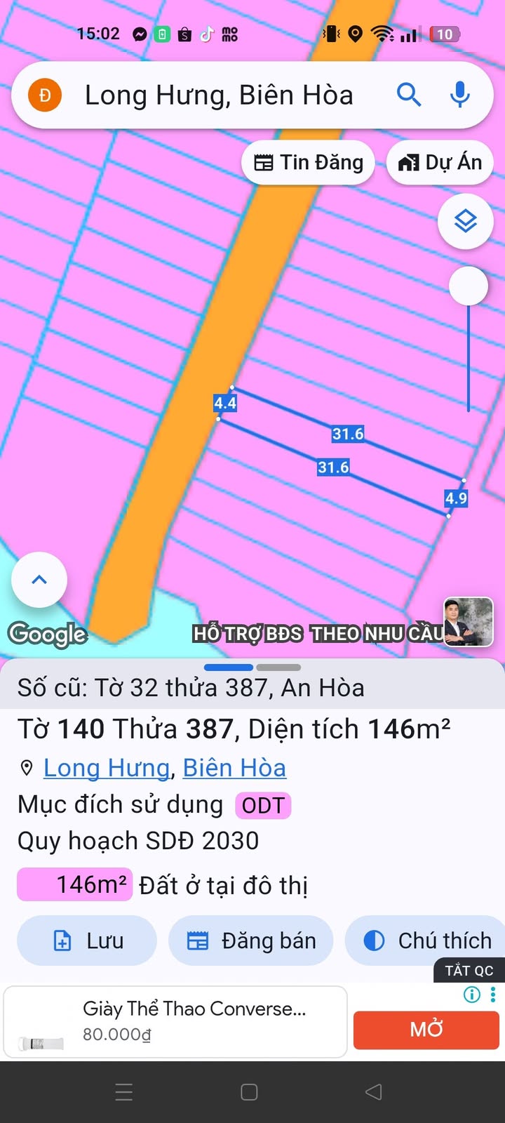 Đất thổ cư 146m² phường An Hòa, Biên Hòa - Giá chỉ 1.85 tỷ, cơ hội đầu tư tuyệt vời!