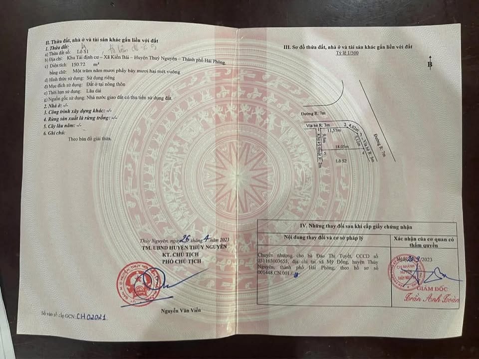 Lô đất tái định cư Kiền Bái TP Hải Phòng 150,72m² giá 8 tỷ - Vị trí giao thương thuận lợi!