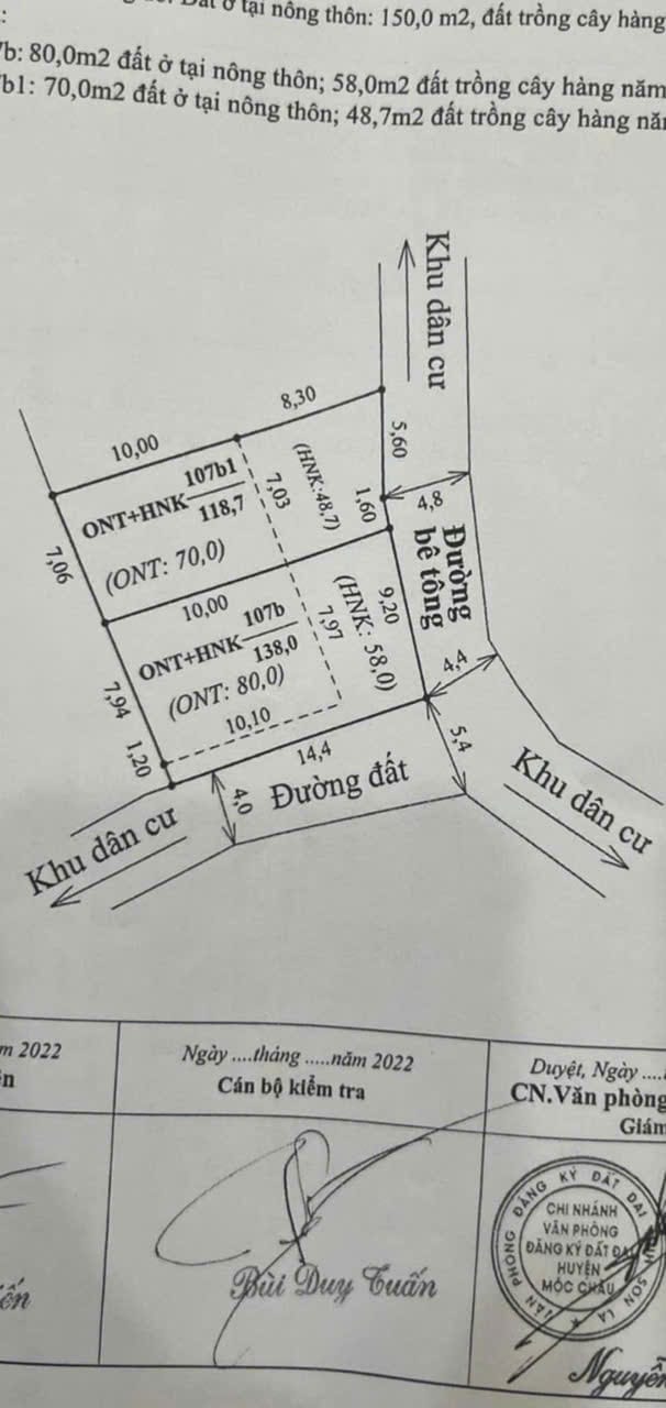 Đất thổ cư Mường Sang Mộc Châu 288m² giá 4 tỷ - Đầu tư sinh lời!