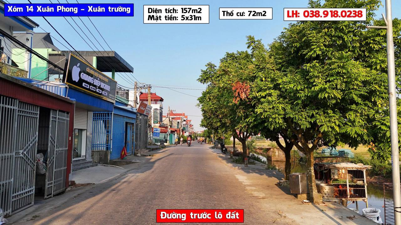 Đất nền 2 mặt tiền 157m² tại xóm 14 Xuân Phong - Giao thông thuận tiện, giá thỏa thuận!