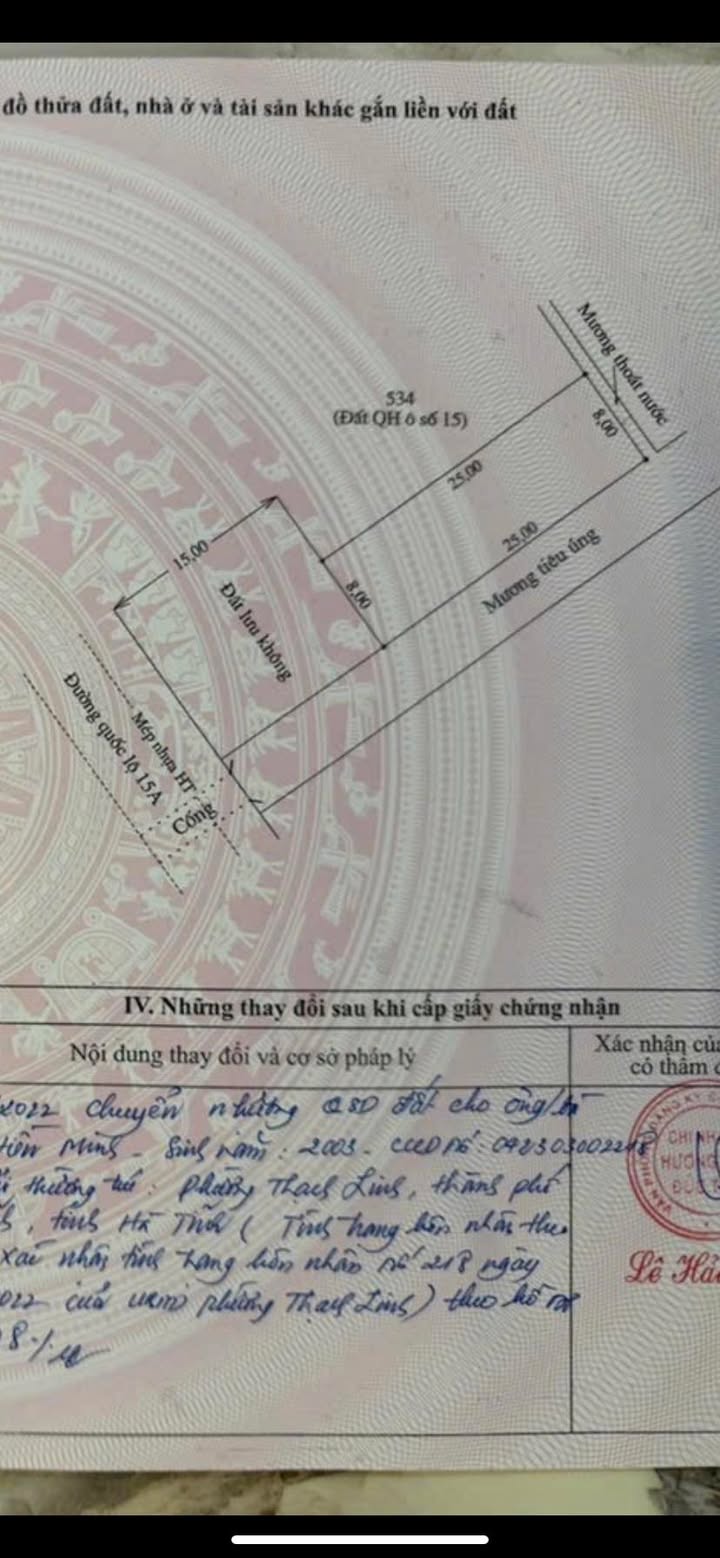 Đất mặt tiền quốc lộ 15 tại xã Thanh Bình Thịnh 200m² - Đầu tư sinh lời tuyệt vời!