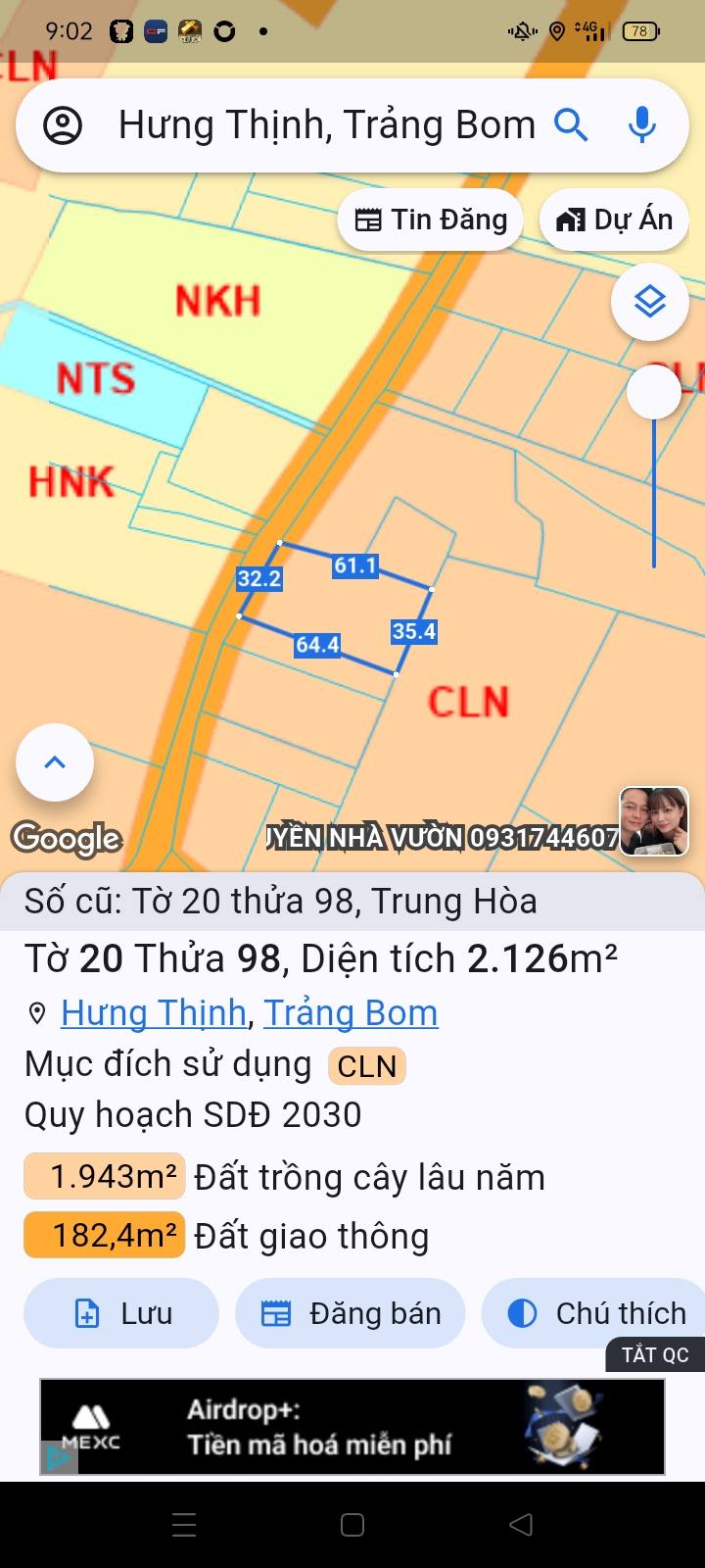 Đất nền Hưng Thịnh, Trảng Bom 2160m² giá 2.39 tỷ - Tiềm năng đầu tư lớn!