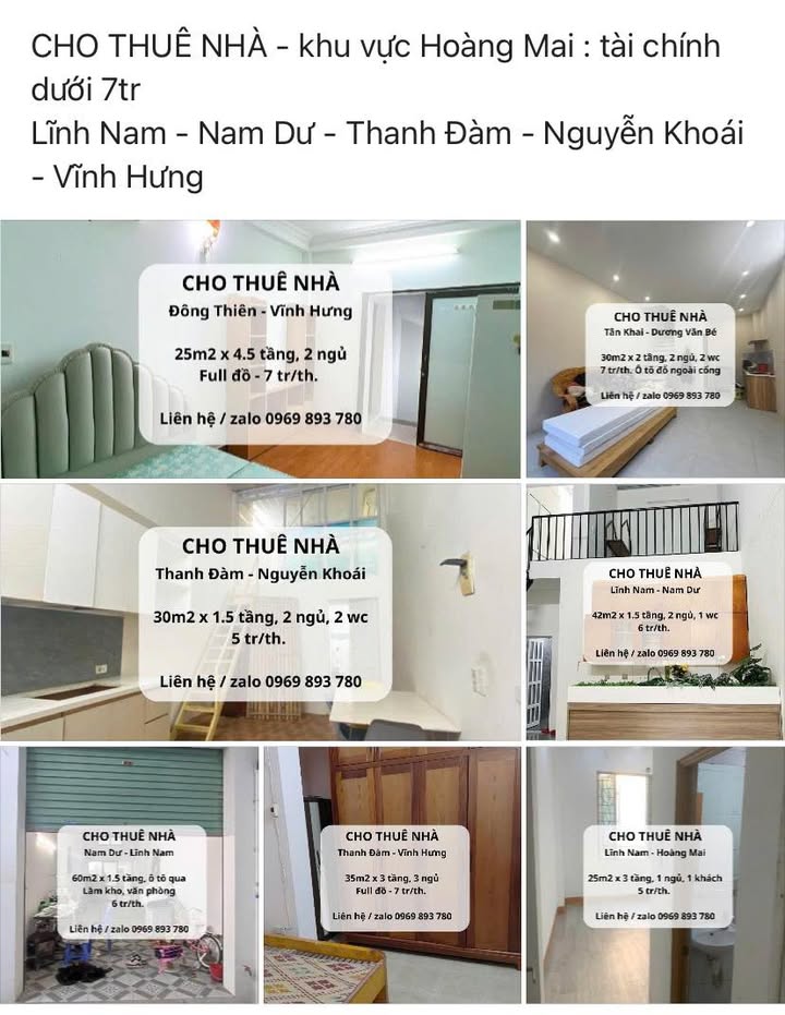 Nhà cho thuê tại Lĩnh Nam, Hoàng Mai - Giá chỉ 7 triệu/tháng!