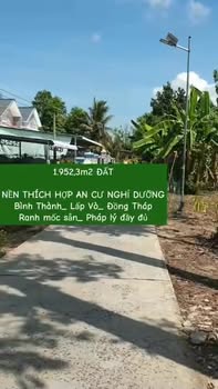 Đất thổ cư Bình Thành, Lấp Vò 1952m² - Đầu tư sinh lời ngay!