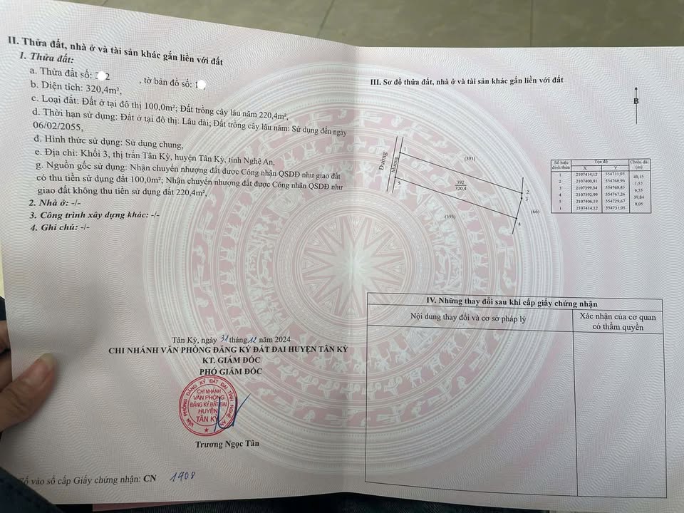 Đất nền Khối 3, Tân Kỳ, Nghệ An 312m² giá 1.3 tỷ - Cơ hội đầu tư hấp dẫn!