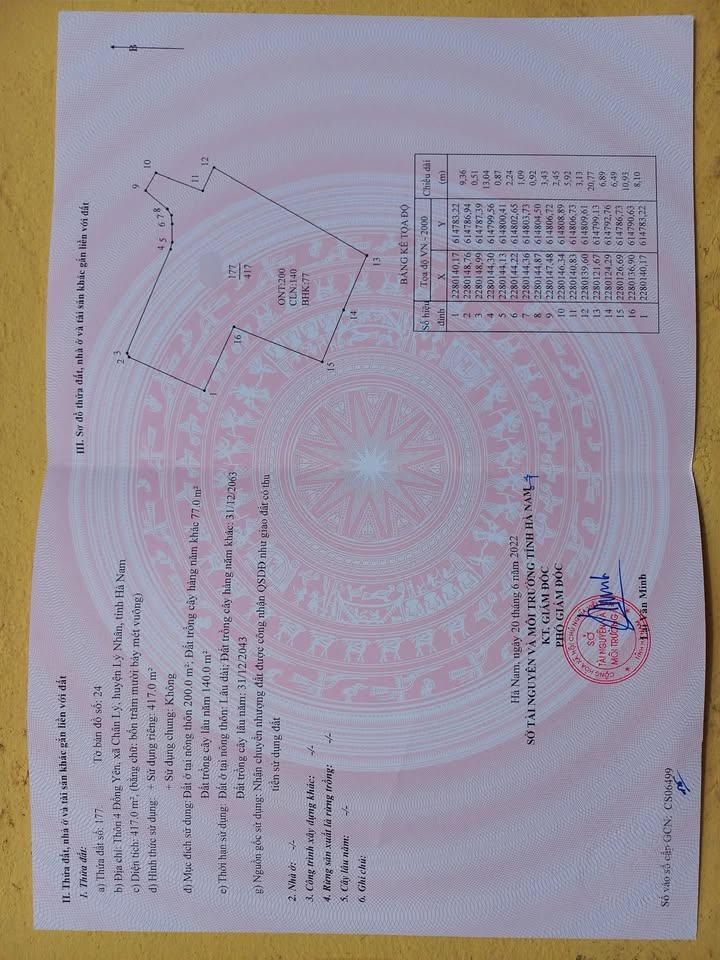 Đất nền 417m² tại xã Chân Lý, Lý Nhân, Hà Nam giá 1.1 tỷ - Đầu tư sinh lời tốt!