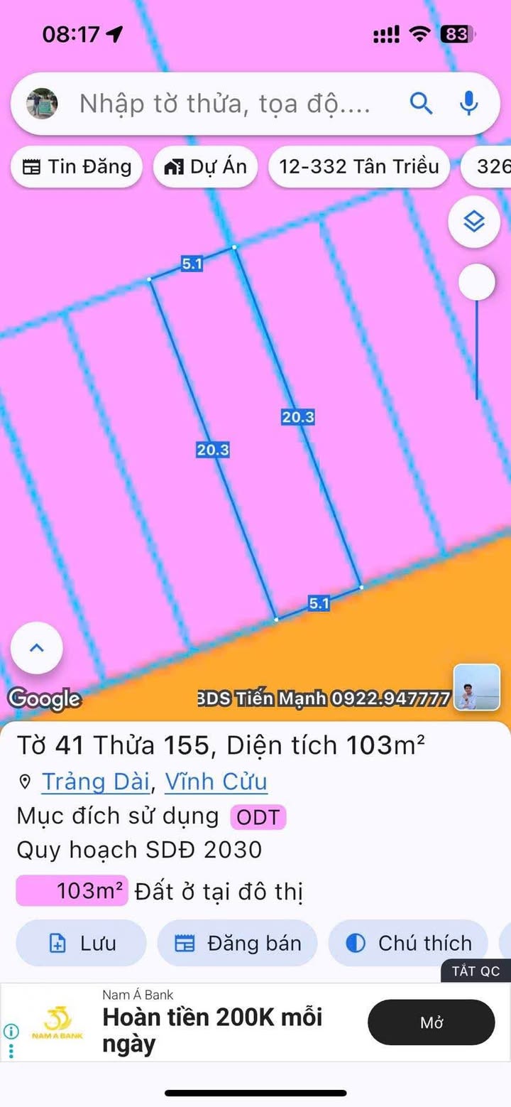 Đất mặt tiền KDC Phú Gia 1 Trảng Dài 102.81m² giá 4.5 tỷ - Đầu tư sinh lời!