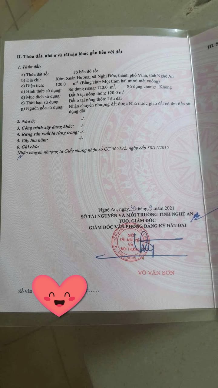 Đất nền Nghi Đức 120m² giá 3 tỷ - Vị trí gần ủy ban, trường học