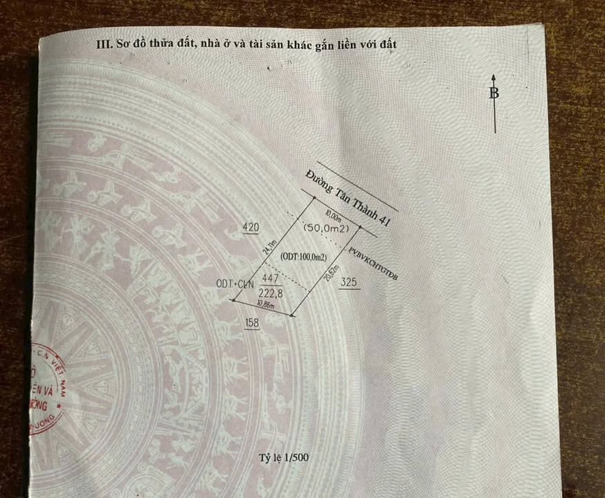 Đất thổ cư 220m² tại Tân Thành, Bắc Tân Uyên - Giá chỉ 1.7 tỷ, vị trí đắc địa!