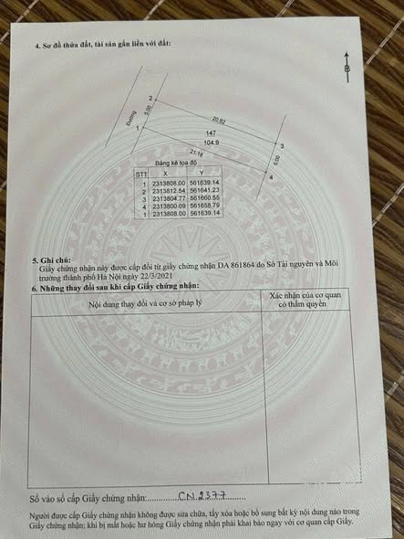 Đất nền 104m² tại Trại Vàng, Quốc Oai - Giá chỉ 2.08 tỷ, pháp lý rõ ràng!