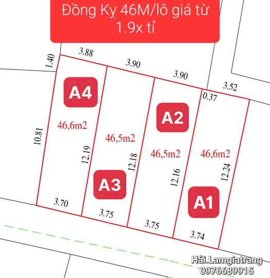 Đất Đồng Kỵ 47m² giá chỉ 1.9 tỷ - Đầu tư sinh lời ngay!