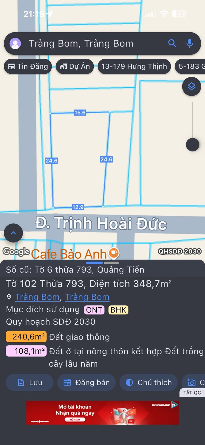 Đất nền Quảng Tiến, Trảng Bom 312m² giá 3 tỷ - Vị trí vàng kinh doanh!