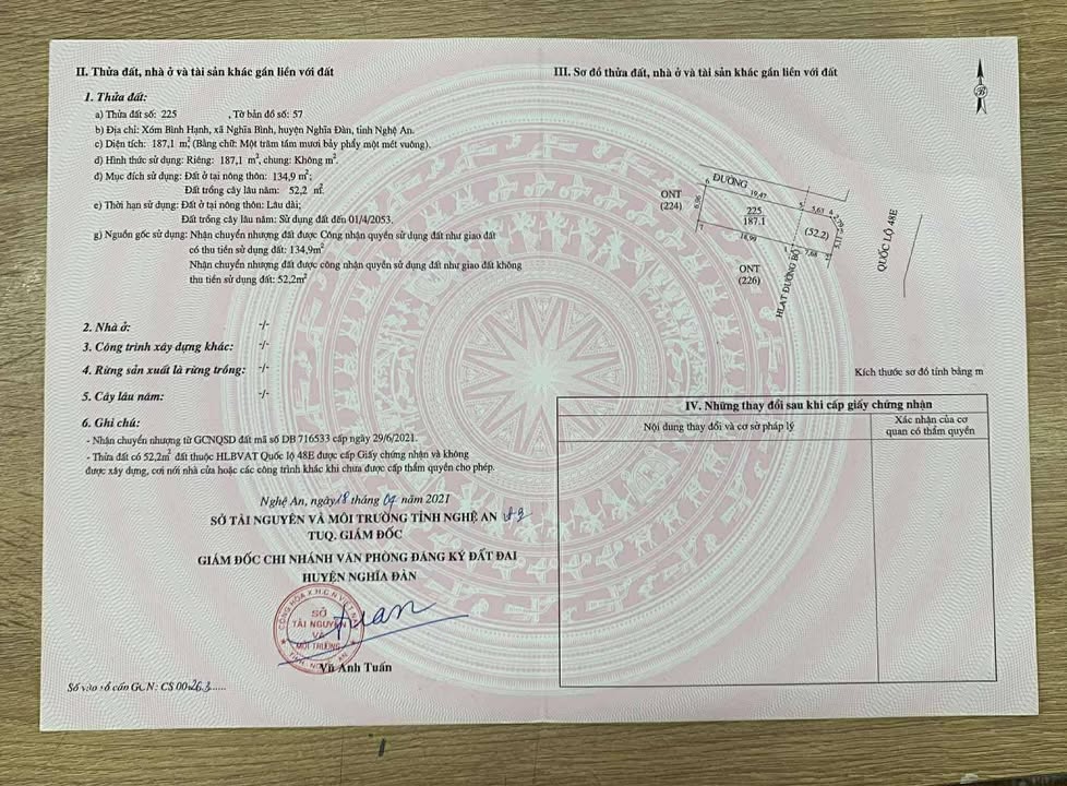 Đất nền Nghĩa Bình 187m² giá 1 tỷ - Vị trí đắc địa trên Quốc lộ 48E!