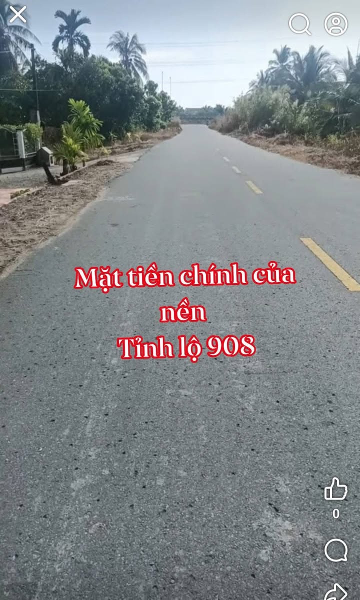 Đất nền mặt tiền tỉnh lộ 908, xã Mỹ Thuận, 200m² - Đầu tư sinh lời ngay!