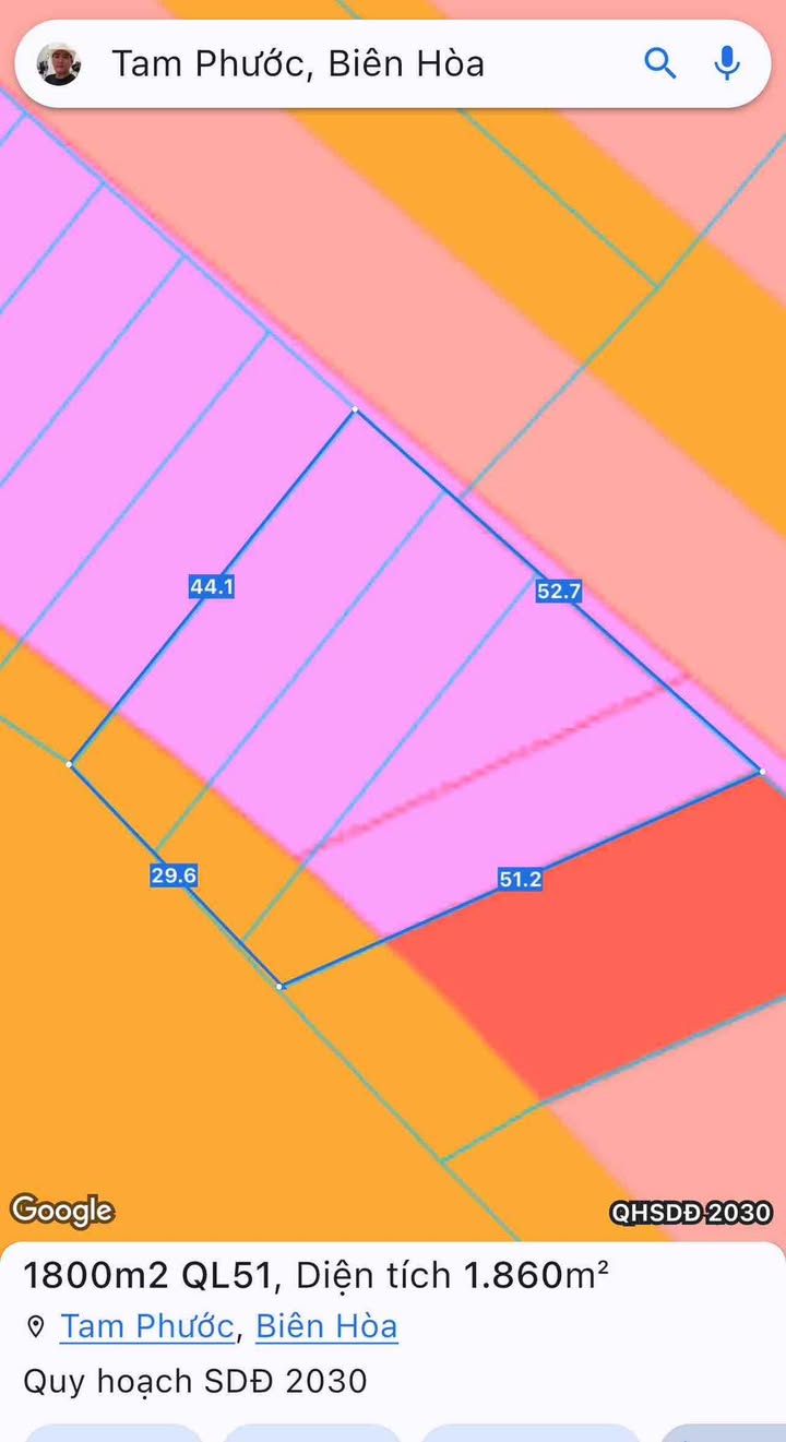 Đất nền mặt tiền Quốc Lộ 51 – Tam Phước 1.800m² – Vị trí vàng cho đầu tư!