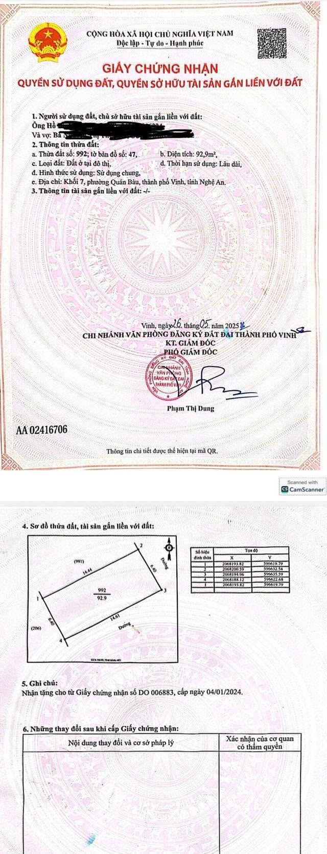 Đất nền đẹp tại Khối 7, phường Quán Bàu, 92m² giá 4.3 tỷ - Đường thông, xe tránh nhau!