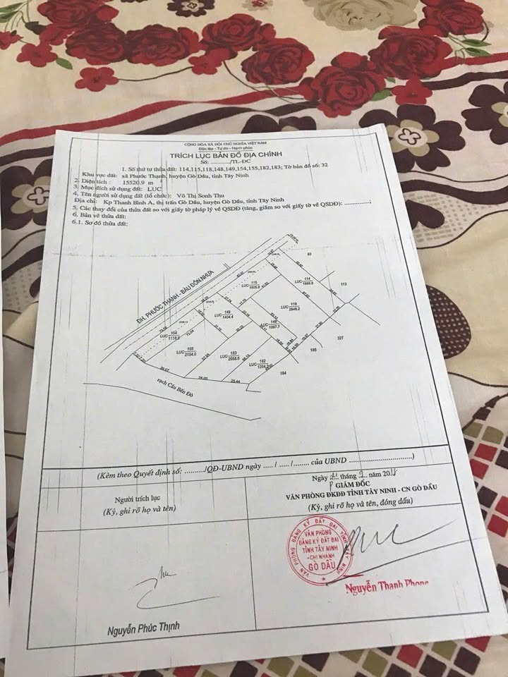 Đất nền 15520m² tại Phước Thạnh, Gò Dầu, Tây Ninh - Giá chỉ 50 tỷ VND!