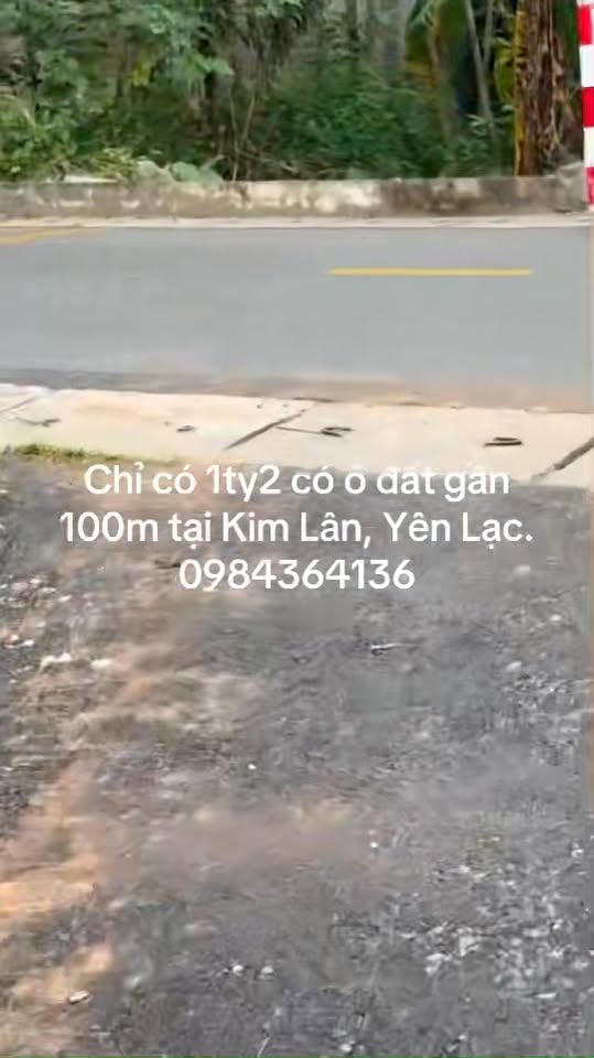 Đất nền 100m² tại Kim Lân, Tam Hồng, Yên Lạc - Chỉ 1.2 tỷ VND!