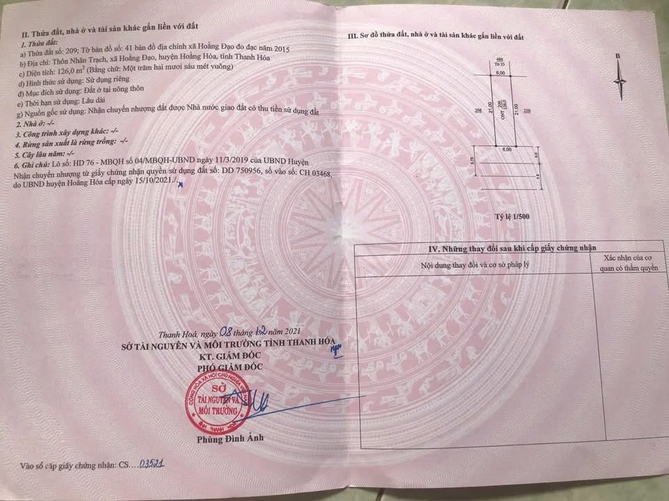 Đất nền Hoằng Đạo 126m² giá 2 tỷ - Cơ hội đầu tư hấp dẫn!